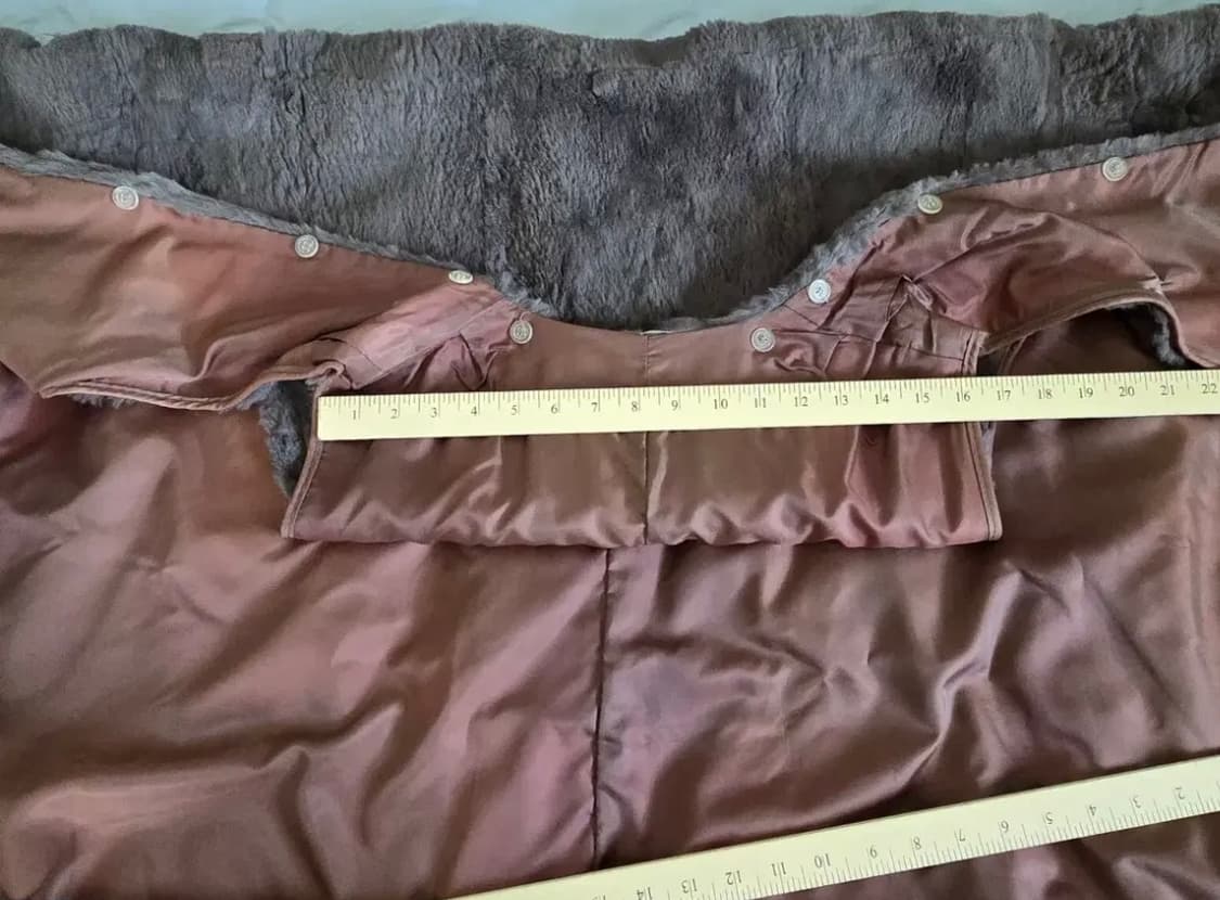 영국산 / 애쉬 카키 퍼라이닝 무스탕 트렌치 코트 / 3XL - 4XL 상품이미지7