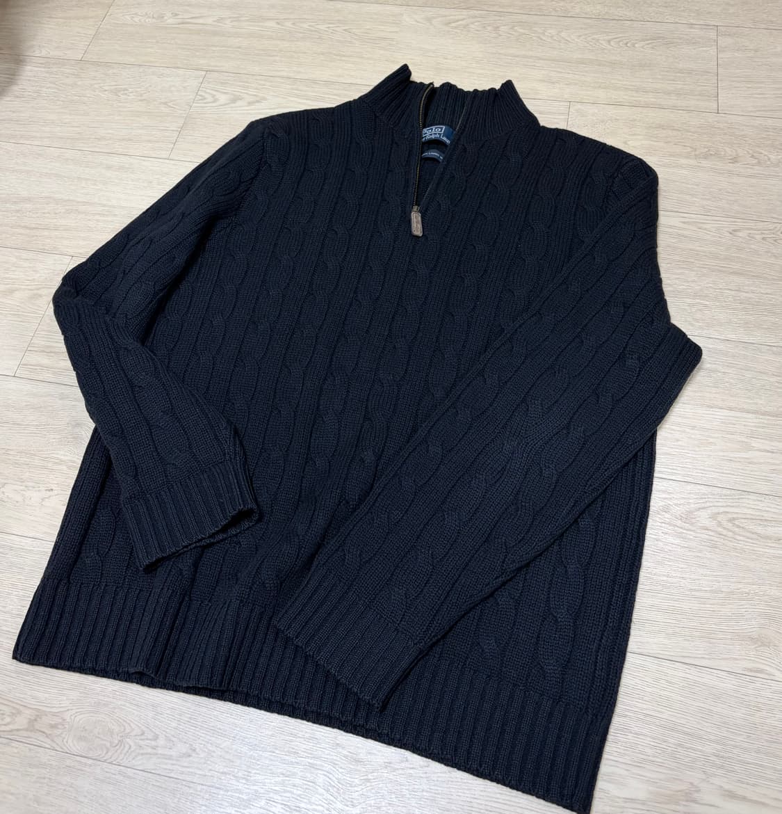 폴로 랄프로렌 꽈배기 하프집업 니트 M 상품이미지1