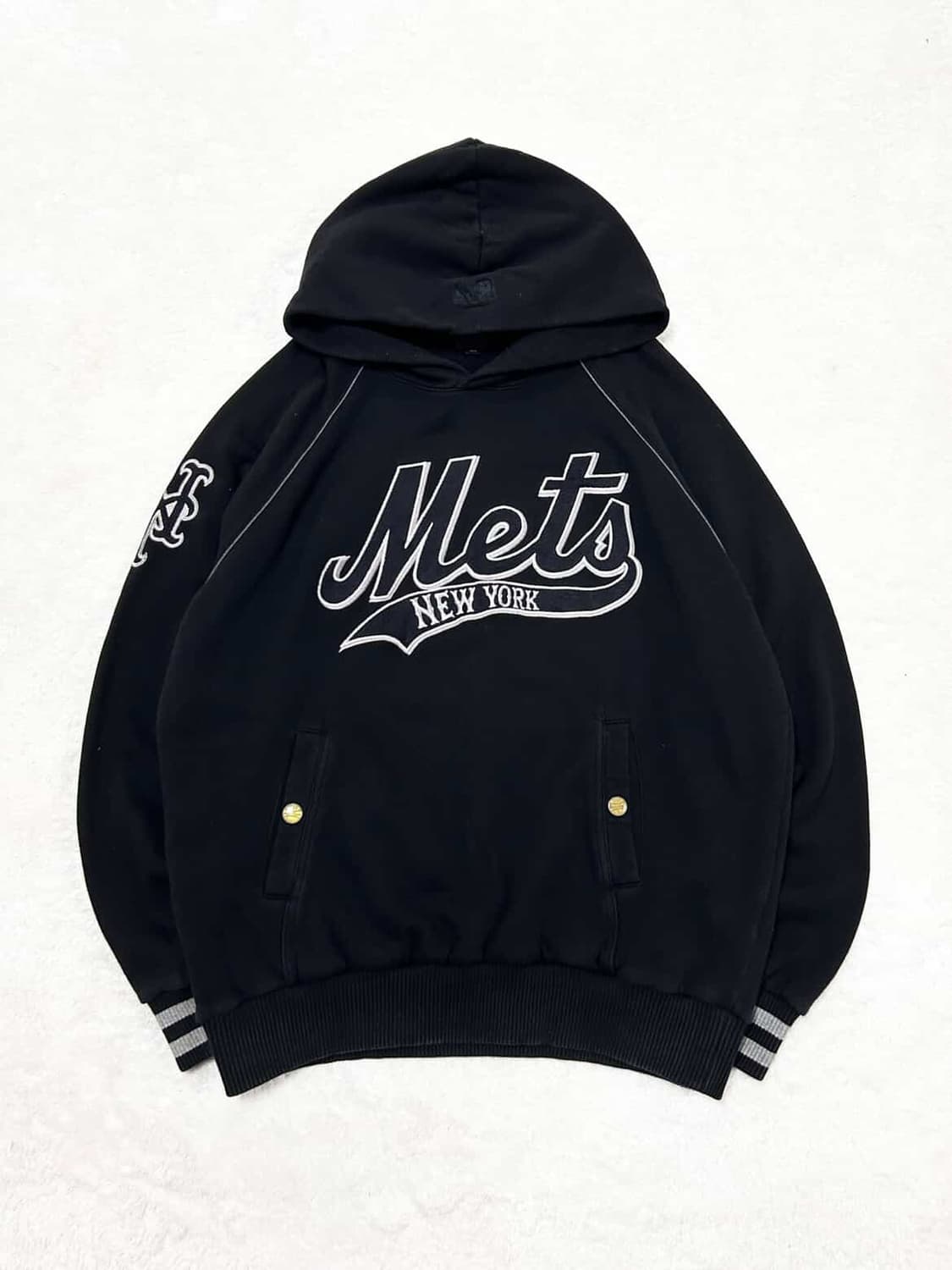 MLB 뉴욕메츠 실버로고 블랙 후드 상품이미지5