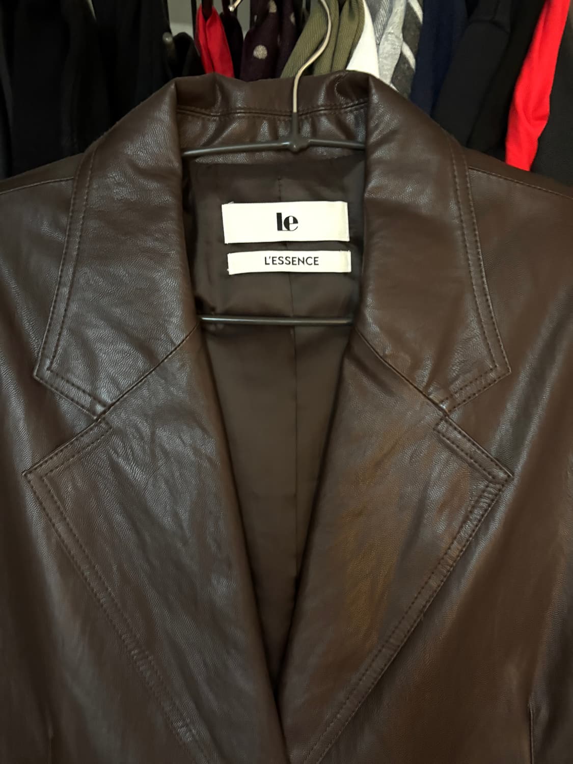 르 Faux leather over-fit blazer (brown) 상품이미지3