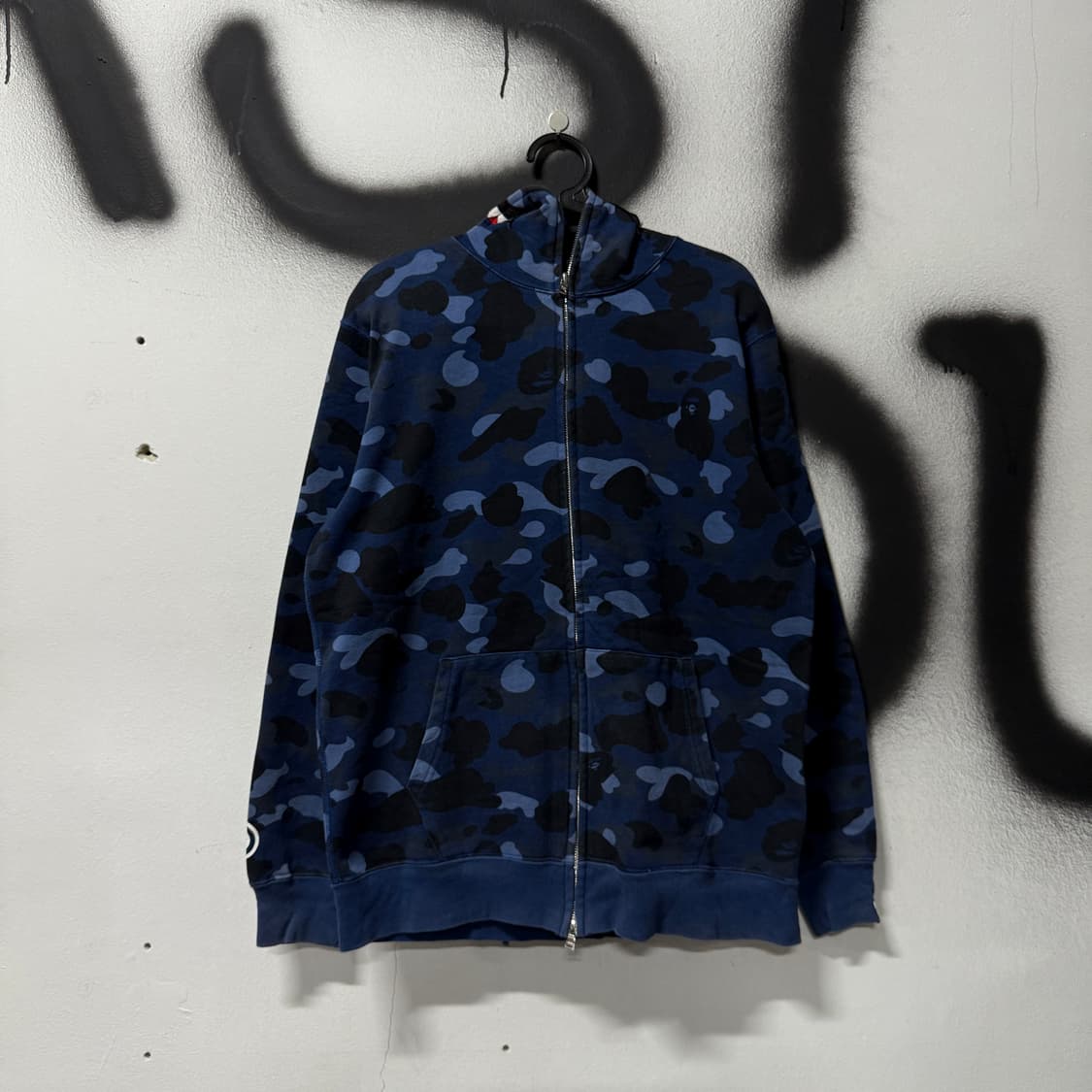 베이프 블루 카모 청계 샤크 풀 집업 후디 상품이미지1