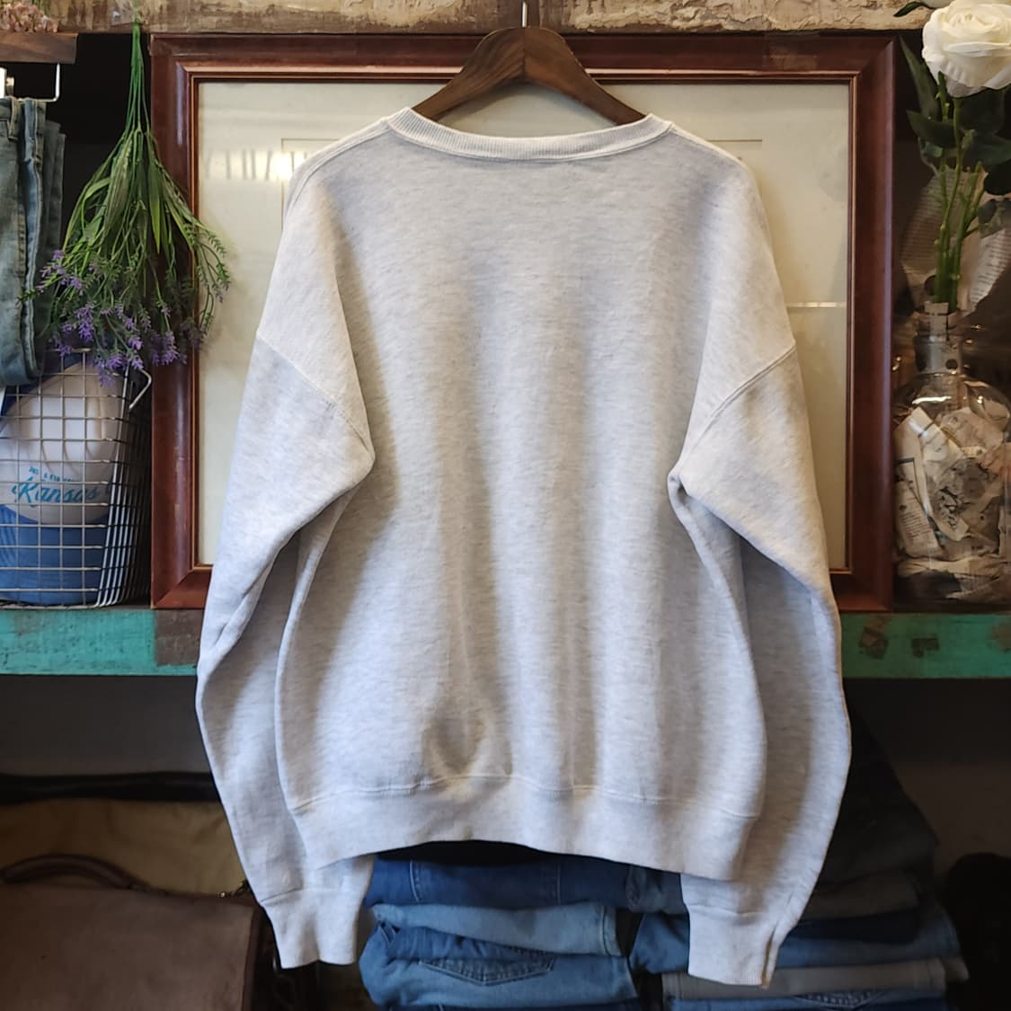 90s Lee 빈티지 스웻셔츠 플레인 스웻셔츠 오트밀 화이트 L 상품이미지2