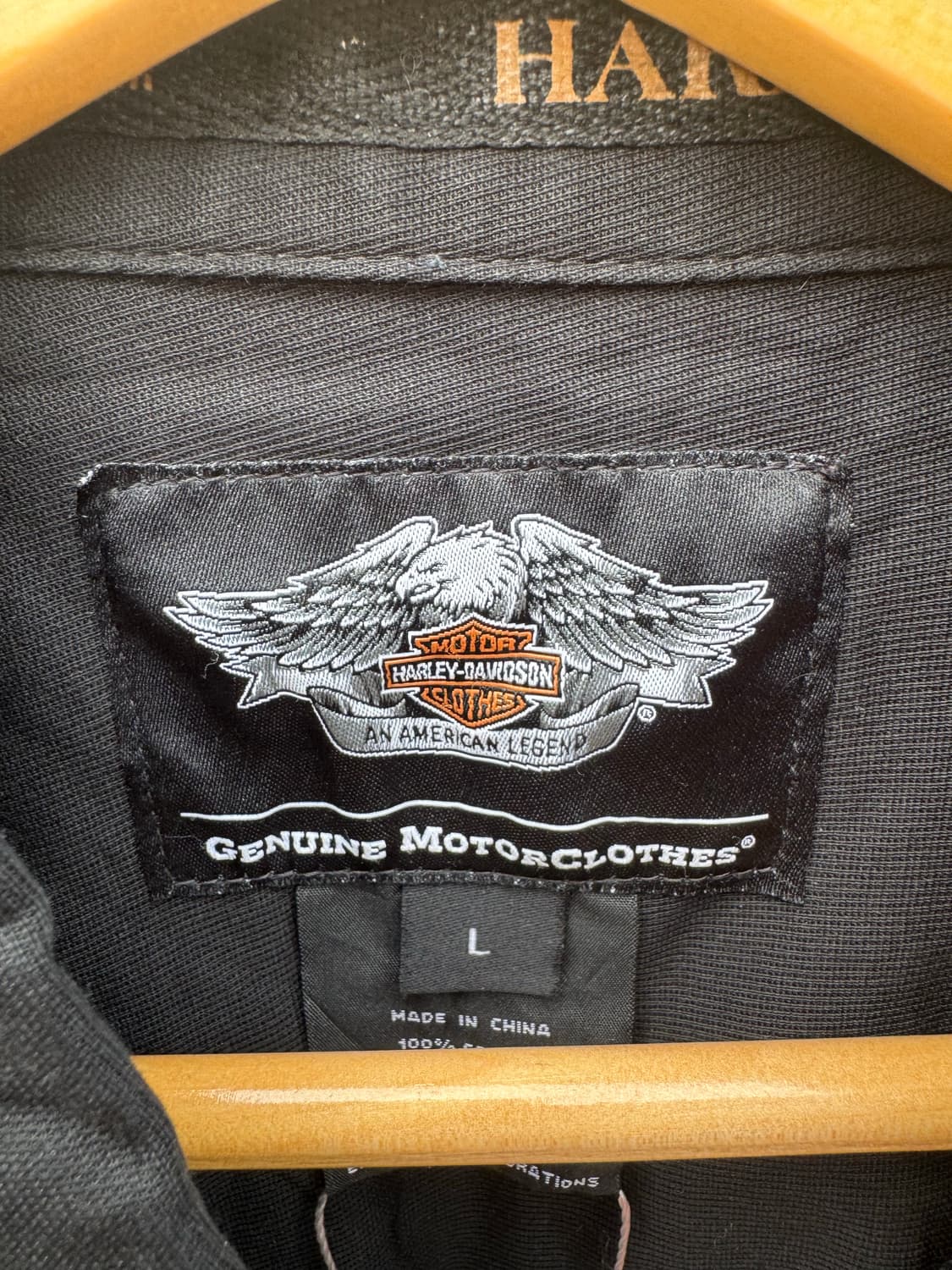 할리데이비슨 빈티지 110주년기념 자수 반팔 셔츠 블랙 L 상품이미지5