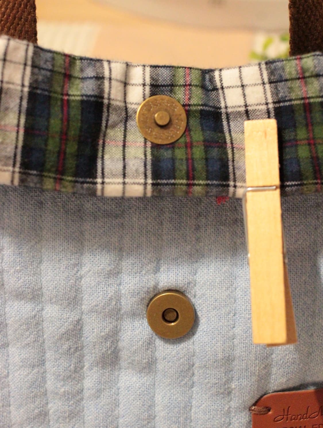 핸드메이드 블루 누빔 손잡이 파우치 상품이미지5