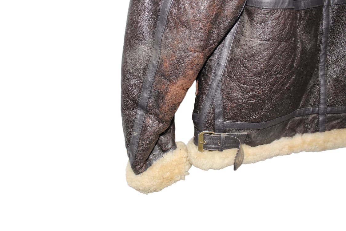 1990s USA 쉽스킨 B-3 폭격기 무스탕 시어링 자켓 상품이미지7