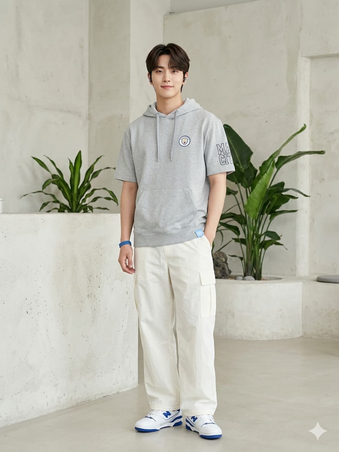 맨체스터 시티 반팔 후드티 그레이 상품이미지1