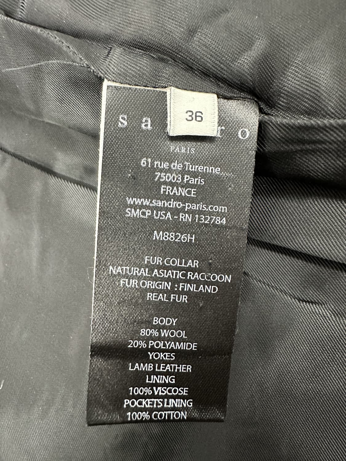 산드로 레더 트리밍 코트 상품이미지5