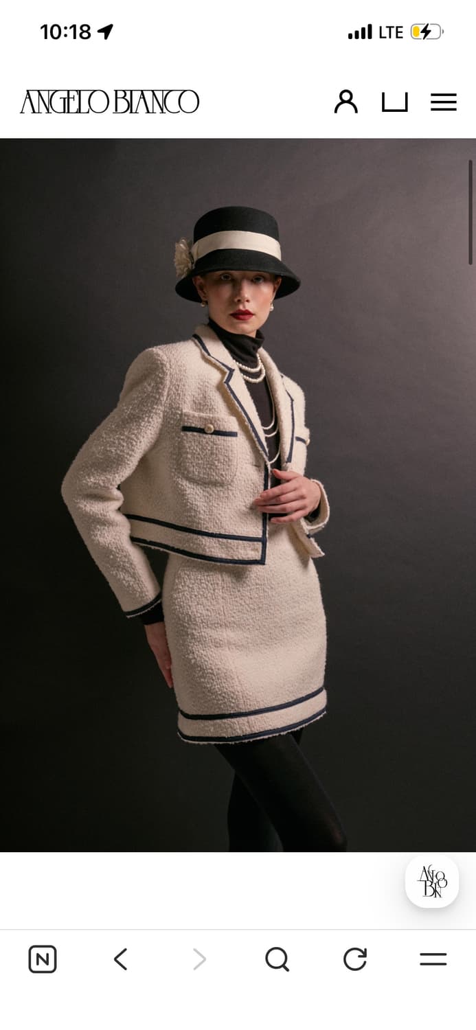 ANGELO BIANCO 안젤로비안코 트위드 자켓 아이보리 1사이즈 상품이미지1