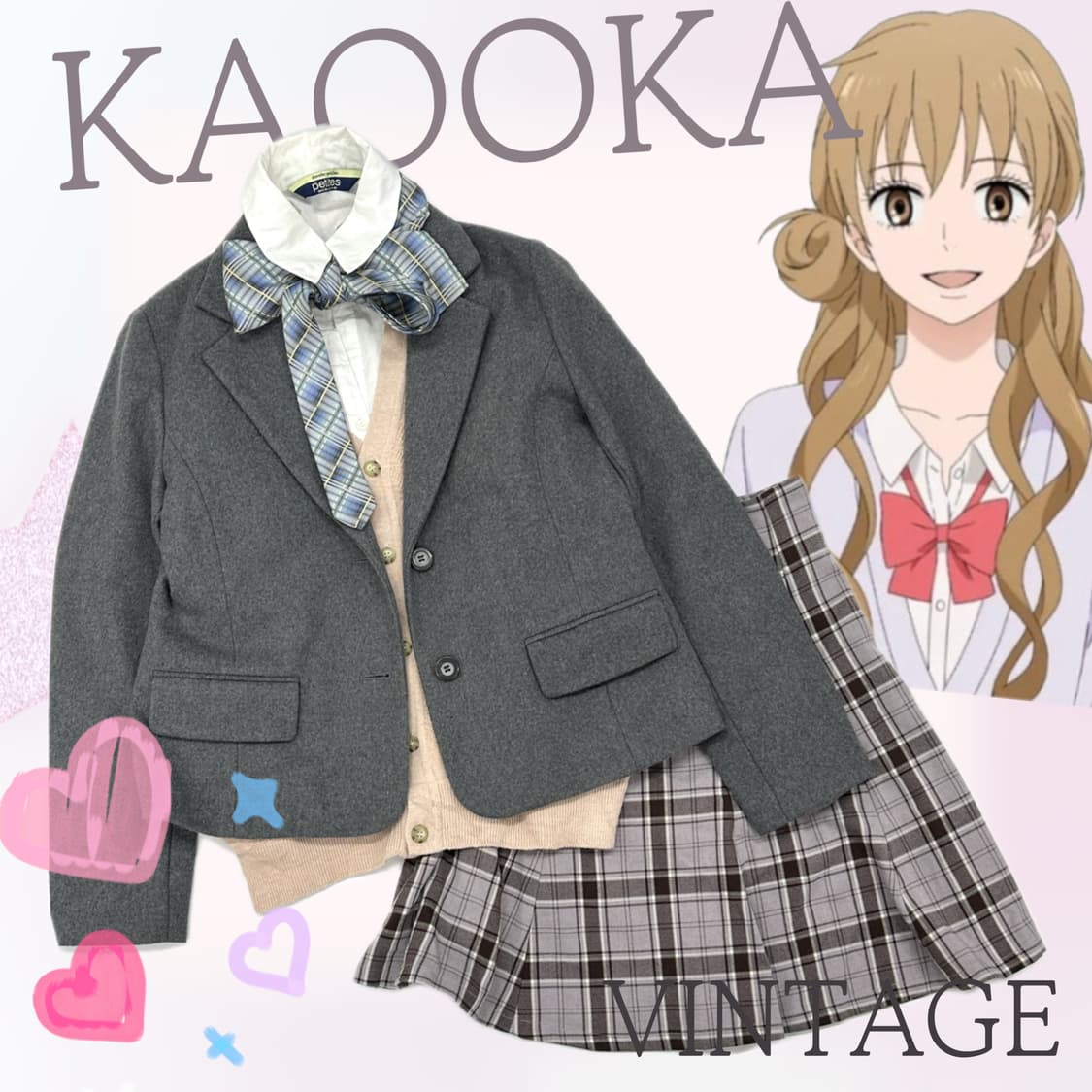 🎀쿠로미의 겨울 교복 코디세트🎀 반코트 학생 넥타이 일본교복 셋업 상품이미지1