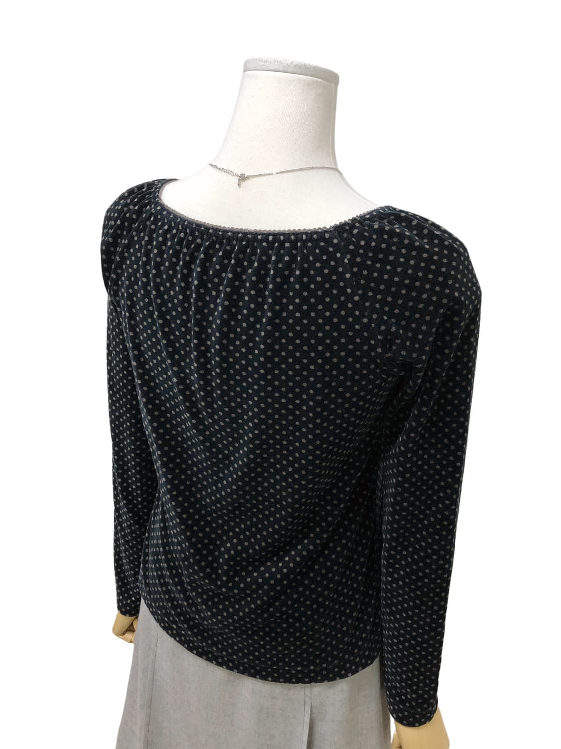 스퀘어 넥 도트 티셔츠 상품이미지8