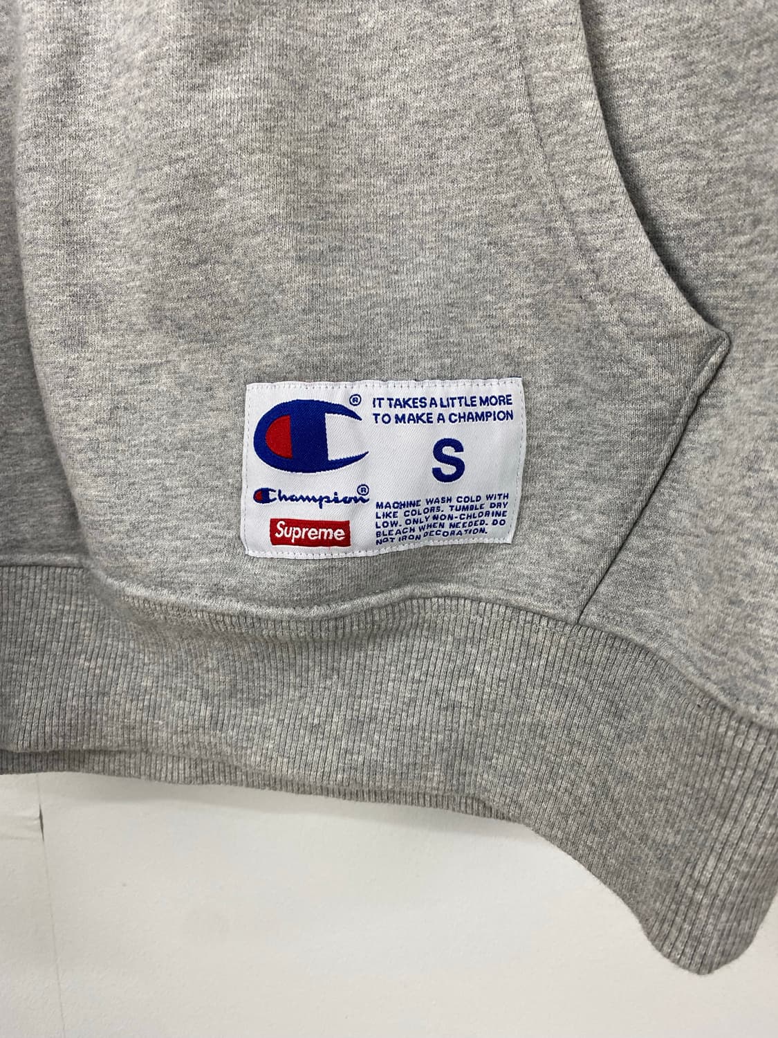 슈프림 x 챔피온 그레이 후드티 S <648> 상품이미지3