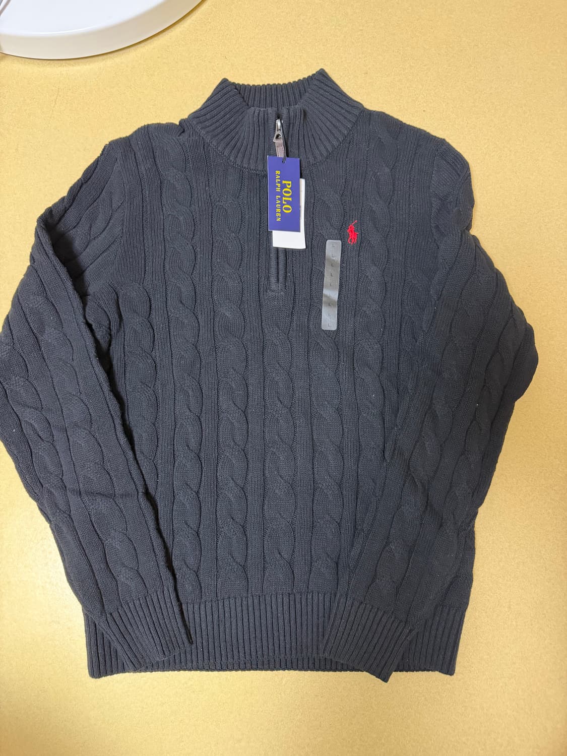 폴로 랄프로렌 케이블 반집업 니트 상품이미지1