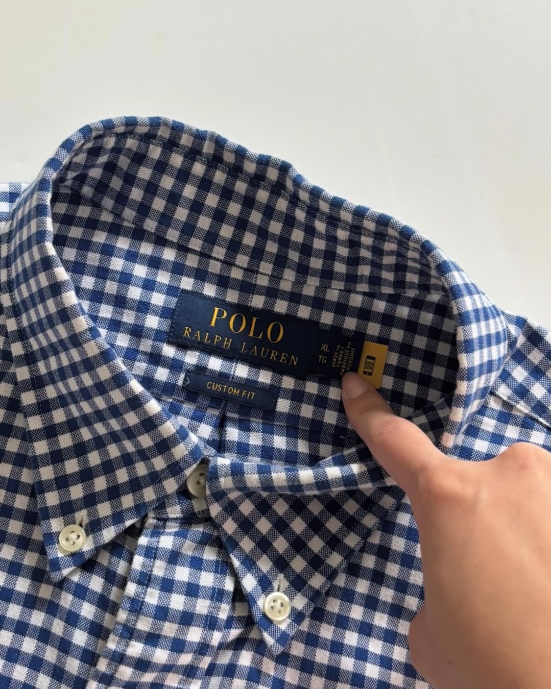 Polo 폴로 랄프로렌 신형 큐알 깅엄체크 블루 셔츠 상품이미지4