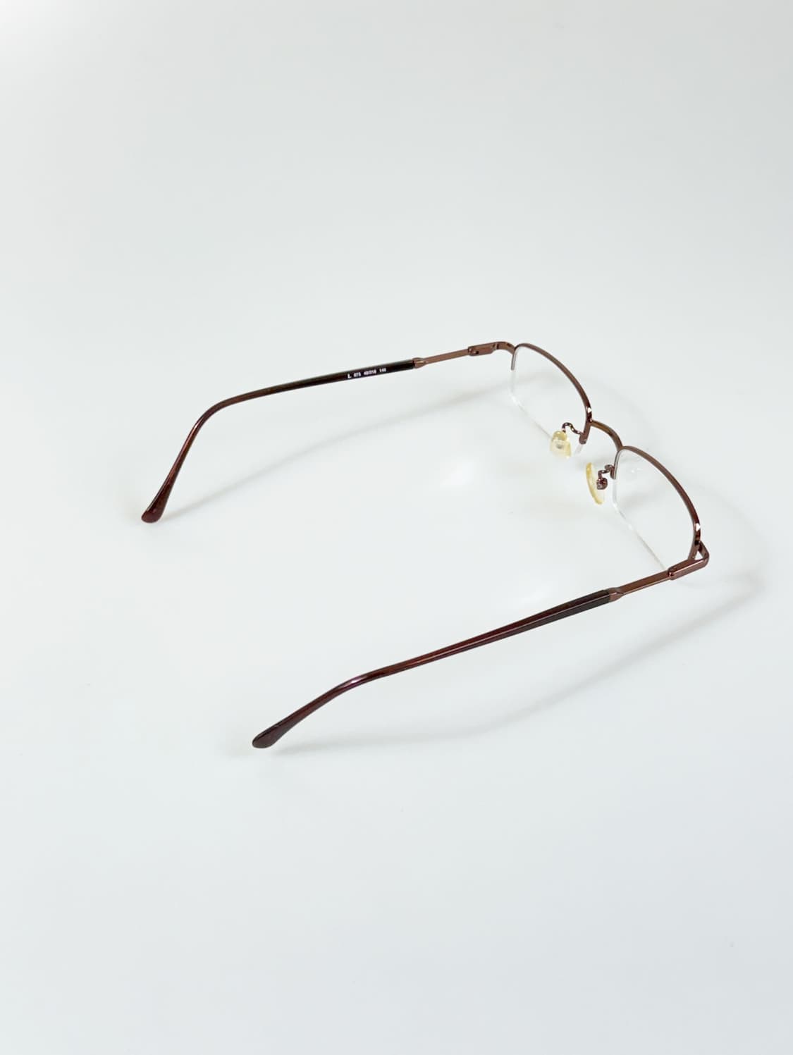 90s LOZZA 브라운 메탈 스퀘어 반무테 빈티지 안경 상품이미지4