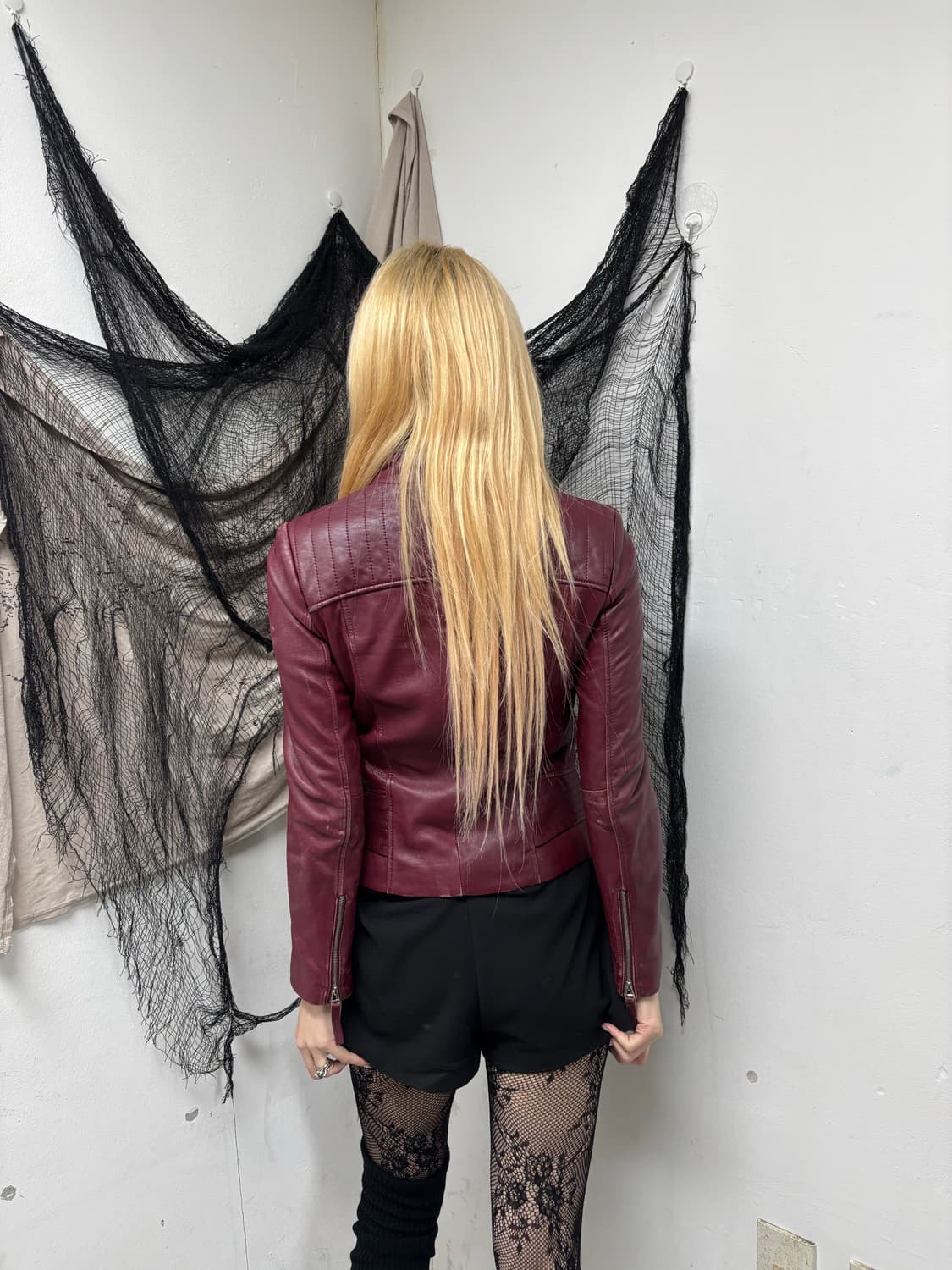 Burgundy Draped SheepSkin Jacket 상품이미지9