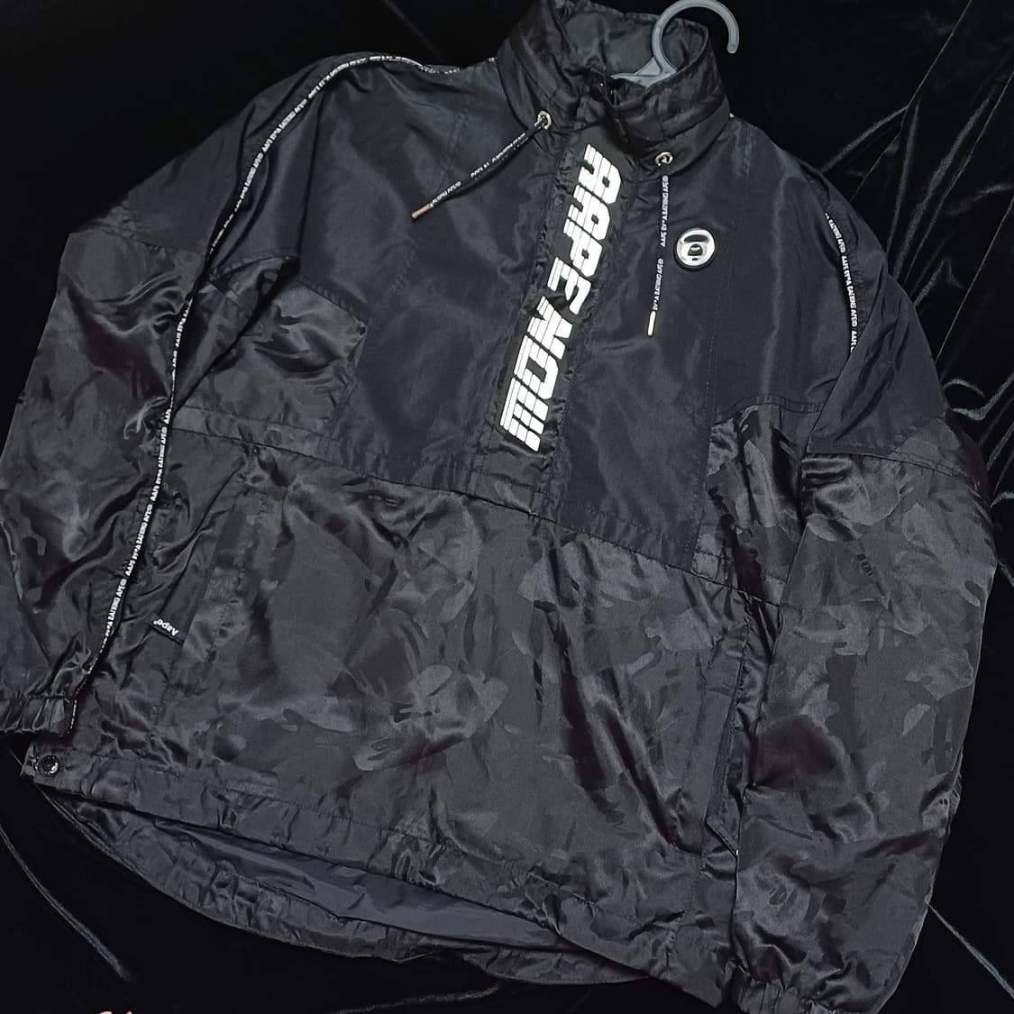 AAPE 에이프 베이프 하프집업 아노락 s 카모블랙 상품이미지1