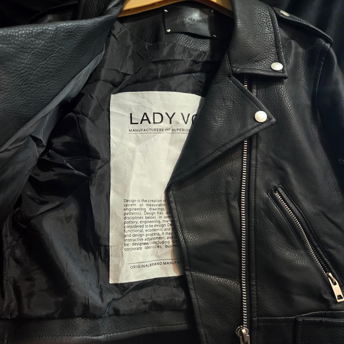 레이디볼륨 레더 라이더 자켓 블랙 상품이미지5