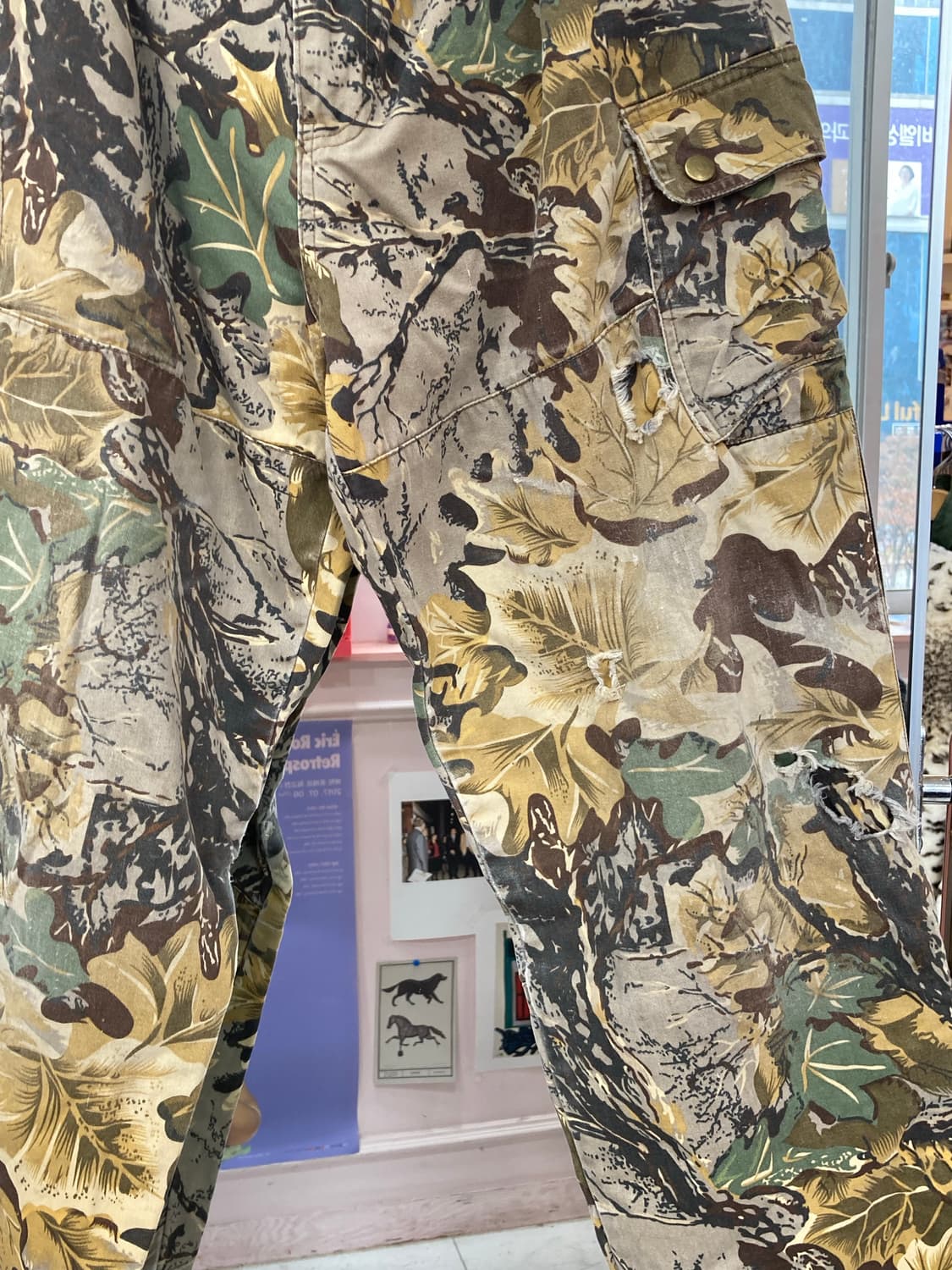 빈티지 패턴 카고 팬츠 상품이미지4