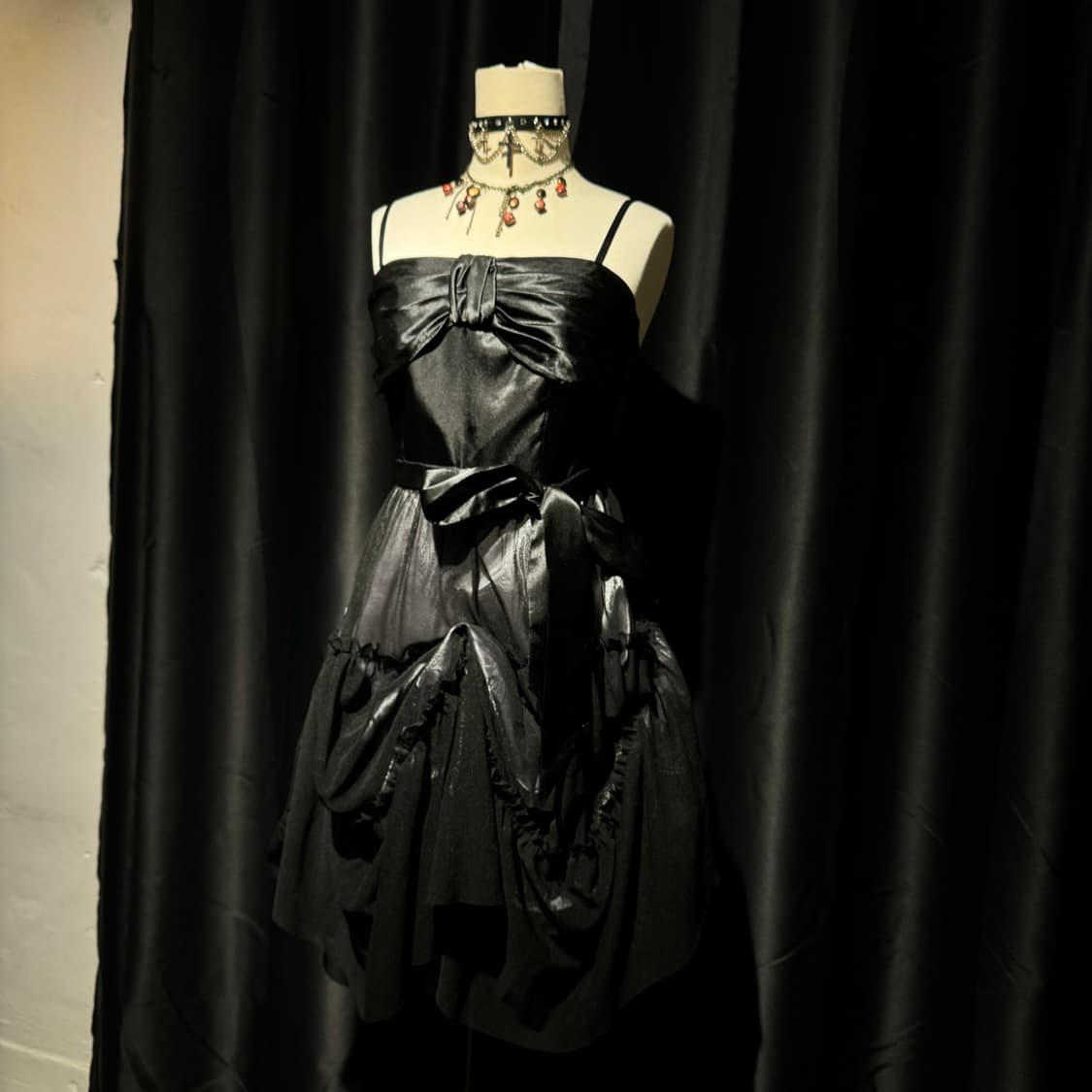 빅 리본 포인트 퍼프 원피스 상품이미지6