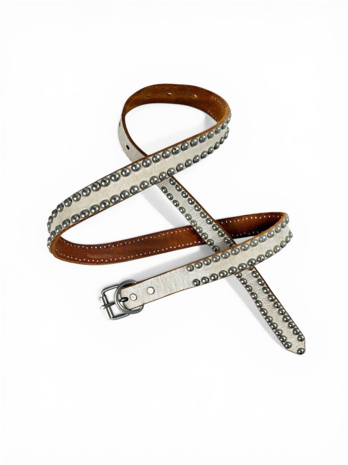 빈티지 스터드 레더 벨트 상품이미지1