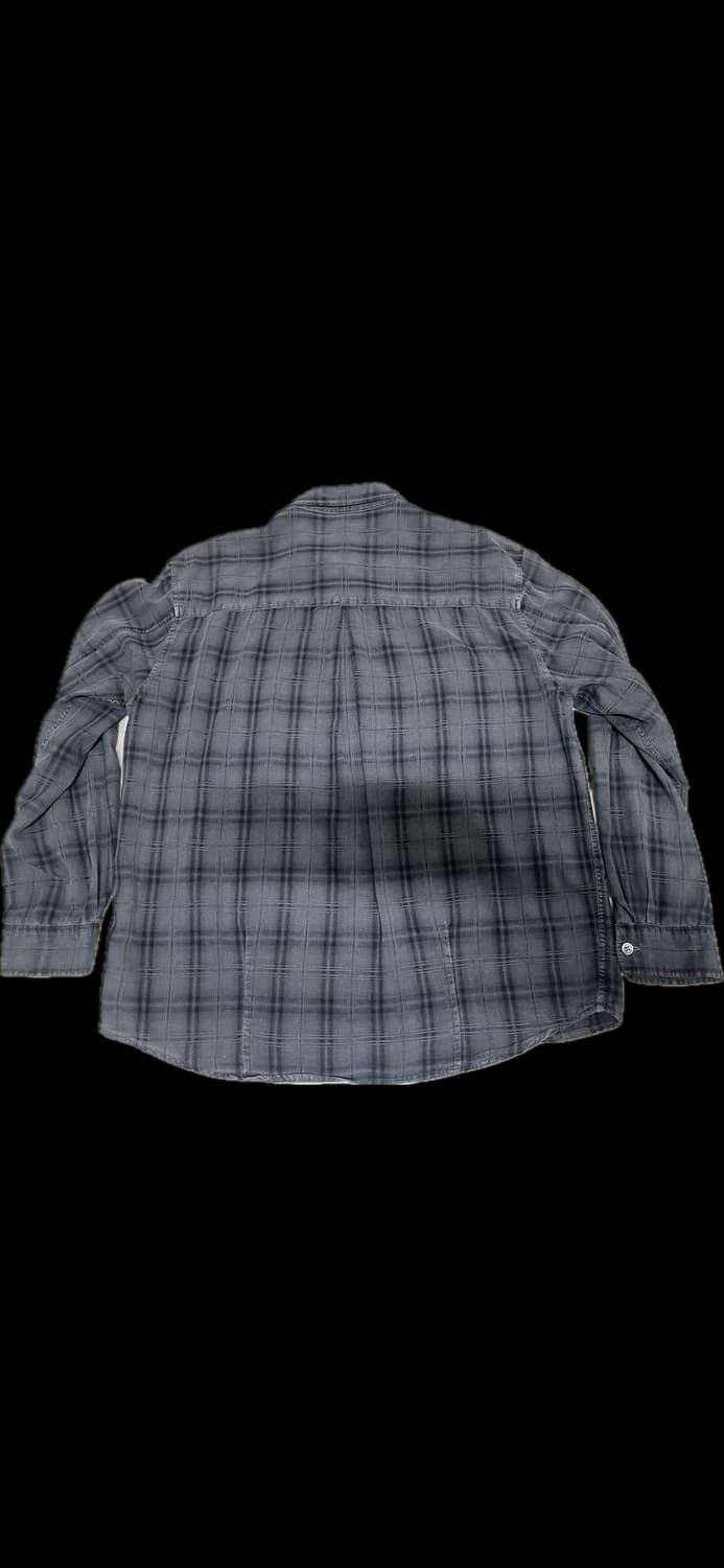 해칭룸 2Pk 셔츠 롱 오버 다이드 체크 그레이 상품이미지3