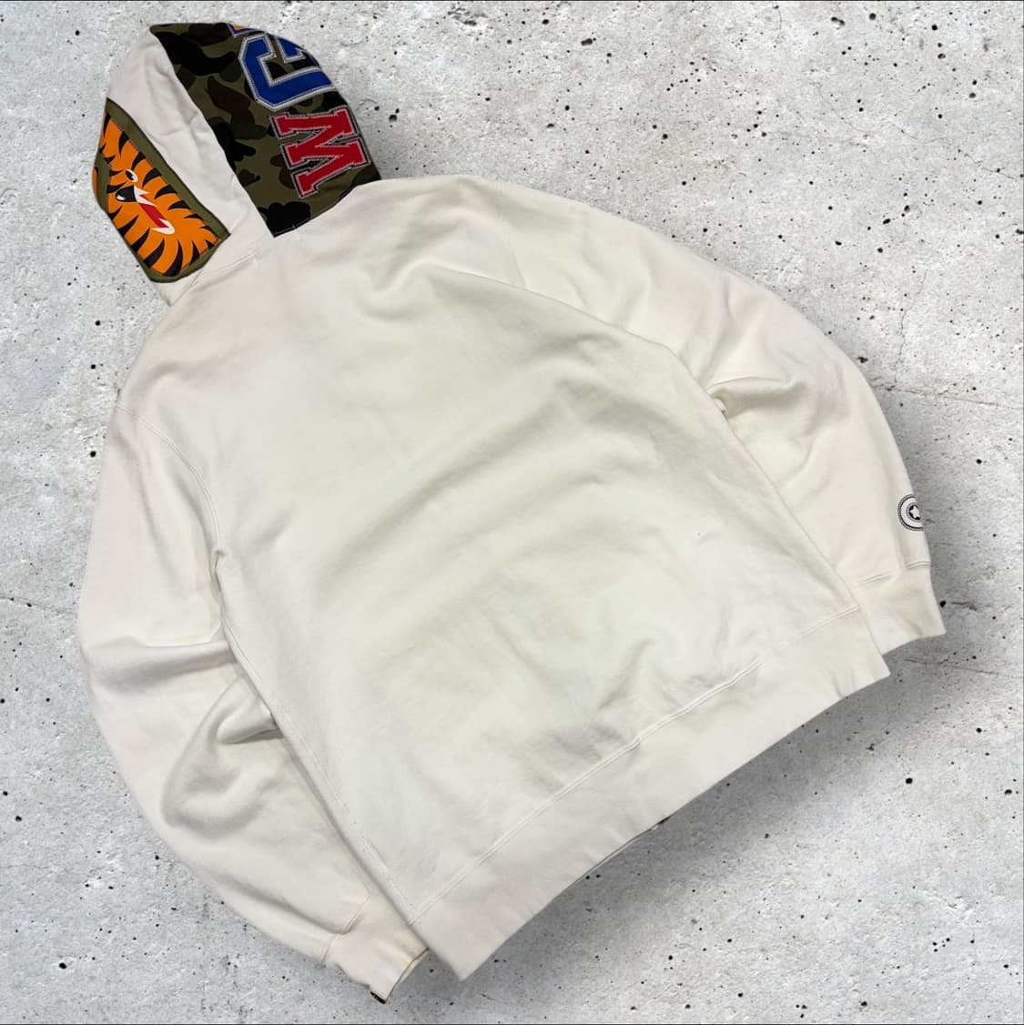 [XL] 베이프 샤크 후드 스티치 집업 카모 화이트 B776 상품이미지2