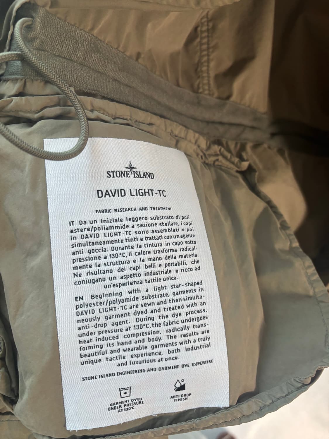 스톤아일랜드 다비드 라이트 tc자켓 90(실사이즈 95-100) 상품이미지2
