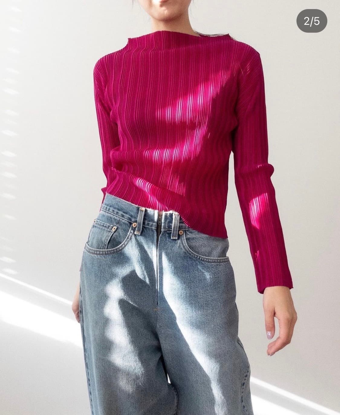 이세이미야케 플리츠플리즈 탑 마젠타 핑크 상품이미지1