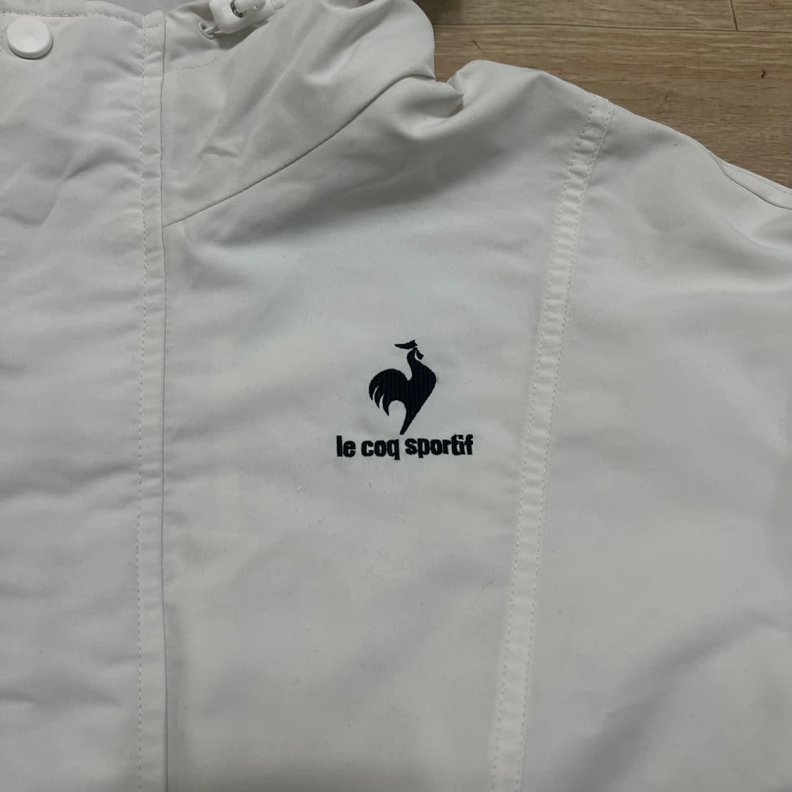 르꼬끄 블록 배색 바람막이 후드자켓 [화이트/블랙] S/90 상품이미지4