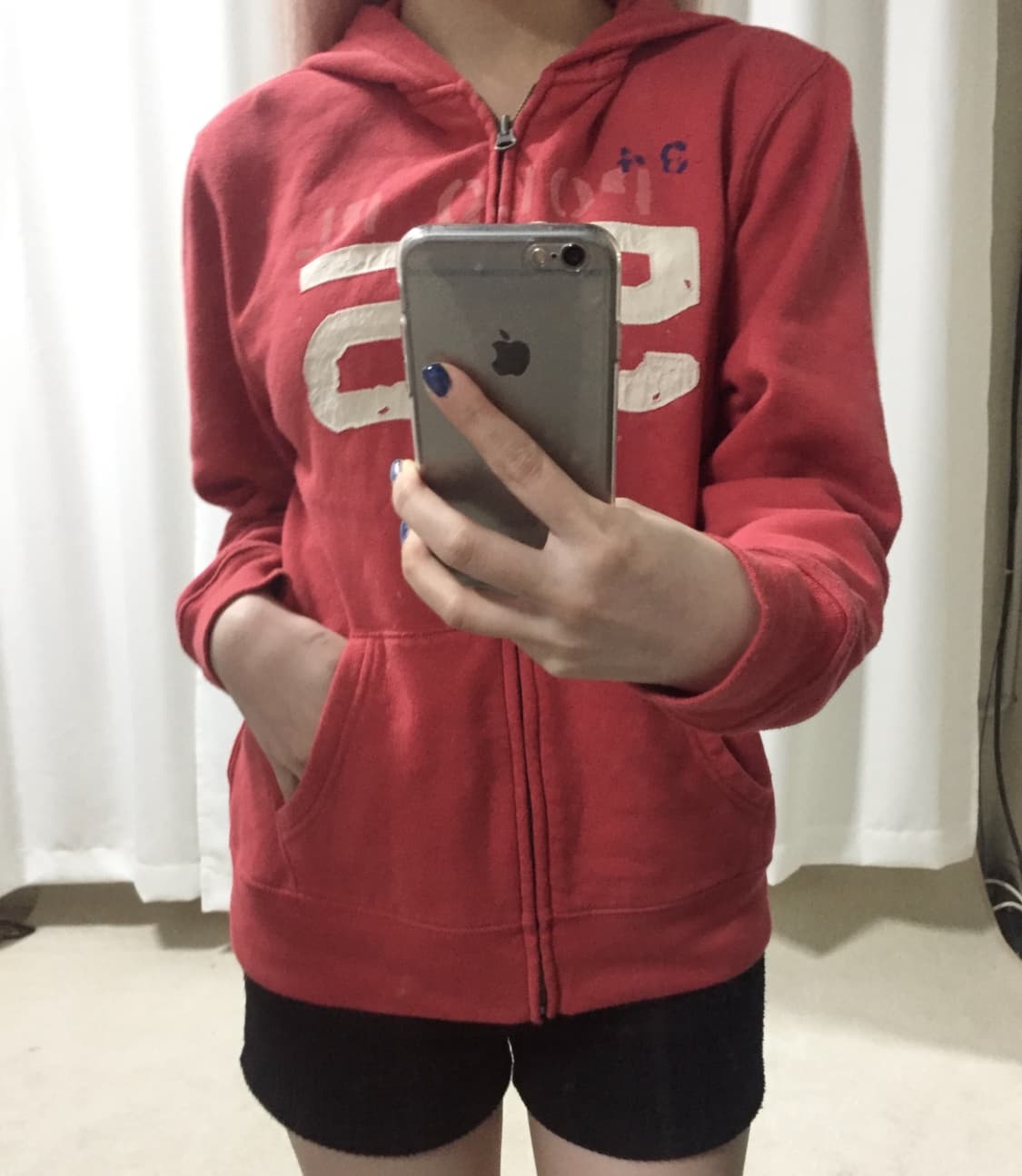 폴로 랄프로렌 레드 빈티지 레어 후드집업 상품이미지1