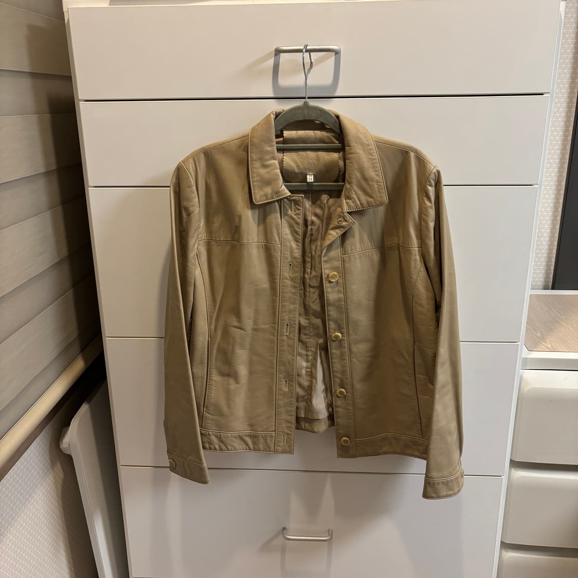 베이지 리얼 소가죽 100% 가죽자켓 레더자켓 L 상품이미지2