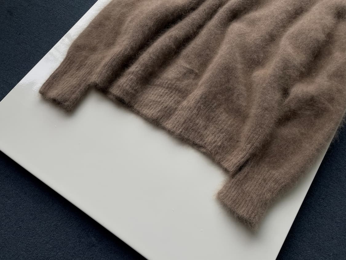 Wool wide neck shaggy knit 상품이미지6