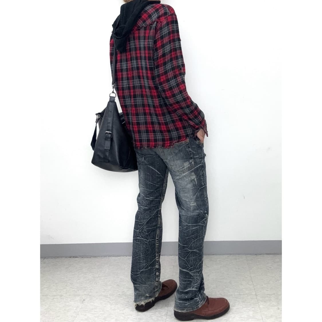 빈티지 Nylaus 더블 웨이스트 데님 팬츠 상품이미지4