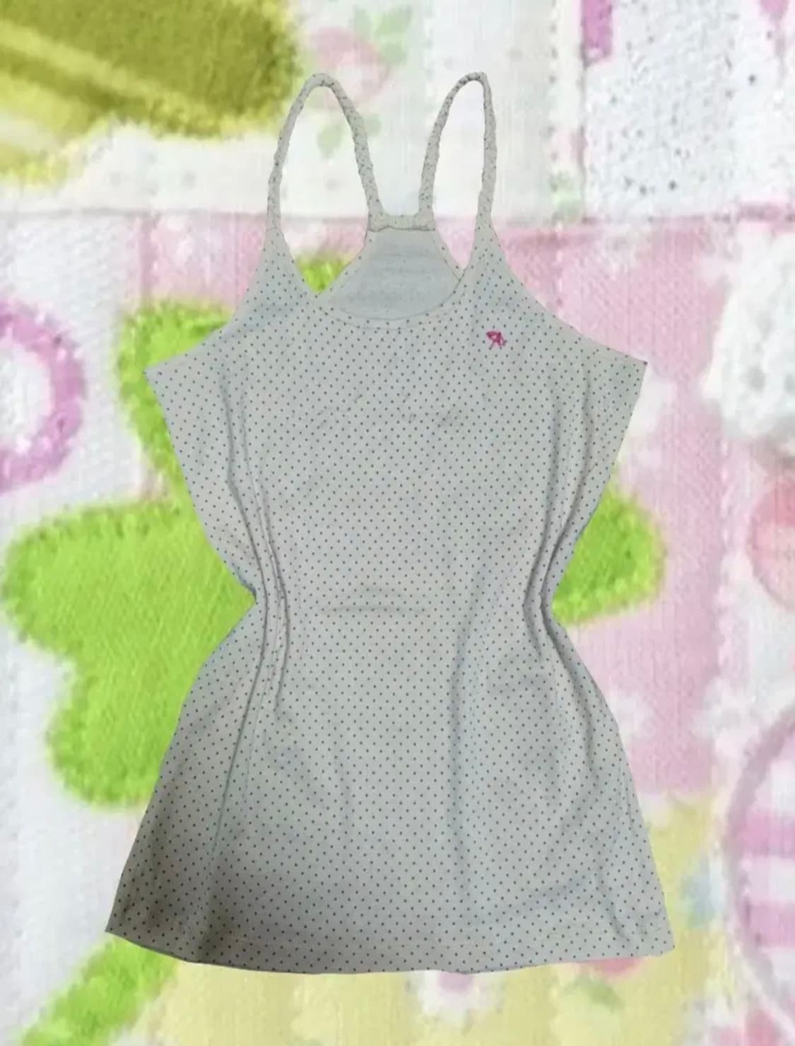 아놀드파마 일본 빈티지 도트 베이지 홀터넥 슬리브리스 나시 수영복 모리걸 상품이미지1