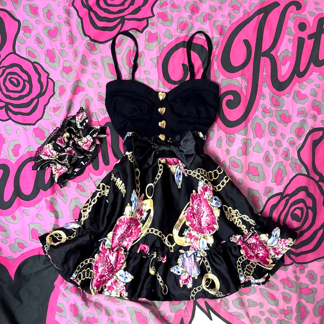 MA*RS마즈 블랙핑크 쥬얼리리본 원피스 히메오네갸루 핀터109일본빈티지 상품이미지1