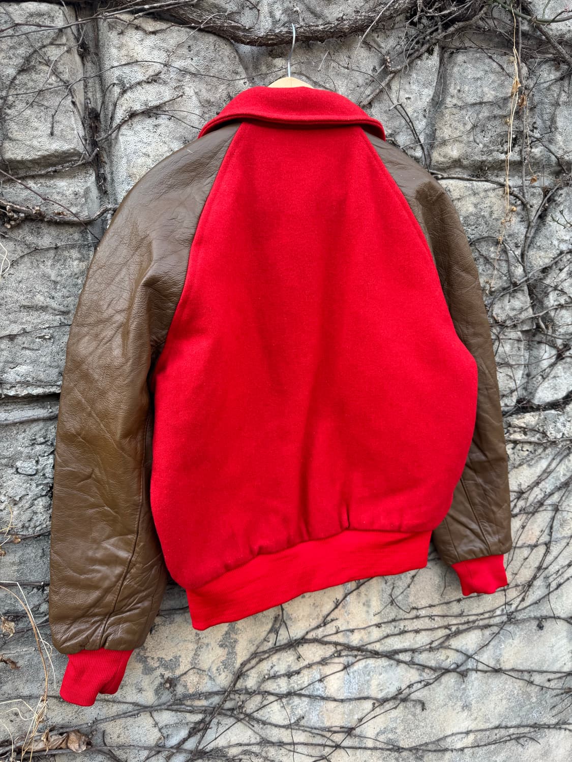 80~90s 빈티지 리버데일 스포츠웨어 울 레더 암 바시티 자켓 40 상품이미지4