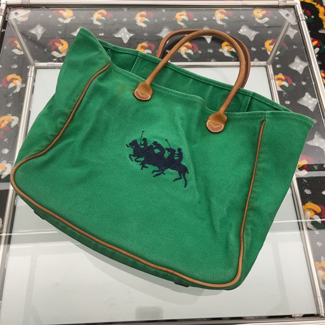 폴로 랄프로렌 키치 빈티지 그린 토트백 C07436 상품이미지3