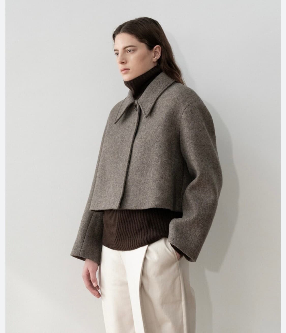 아모멘토 크롭 와이드 헤링본 자켓 F 상품이미지8