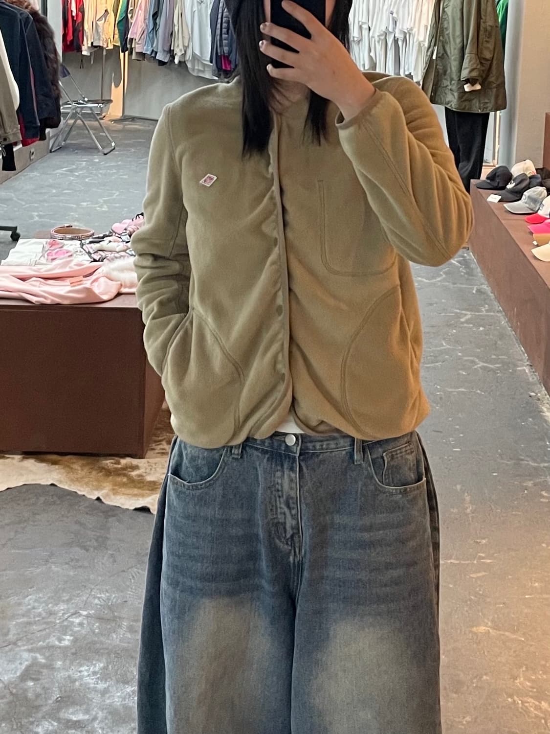 단톤 브라운 버튼 플리스 자켓 H1894 상품이미지1