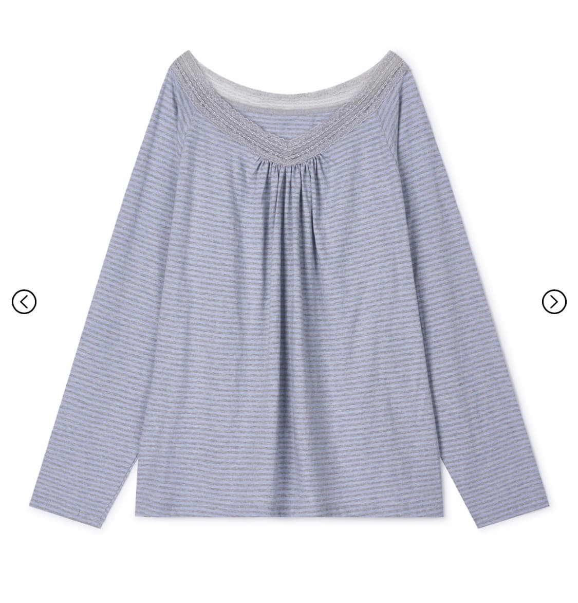 삽니다) 펀프롬펀 레이스 브이넥티 Lace V-Neck Tee, Blue 상품이미지1