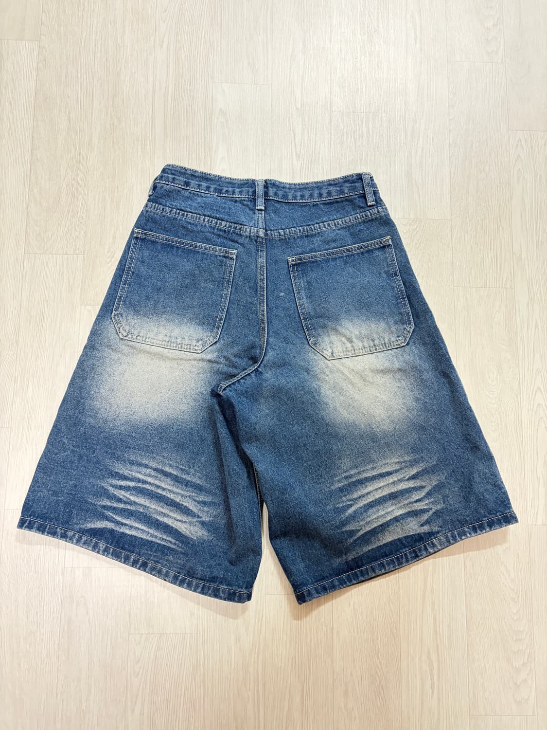 트릴리온 캣 브러쉬 워시드 버뮤다 데님 쇼츠 딥블루 M 상품이미지3