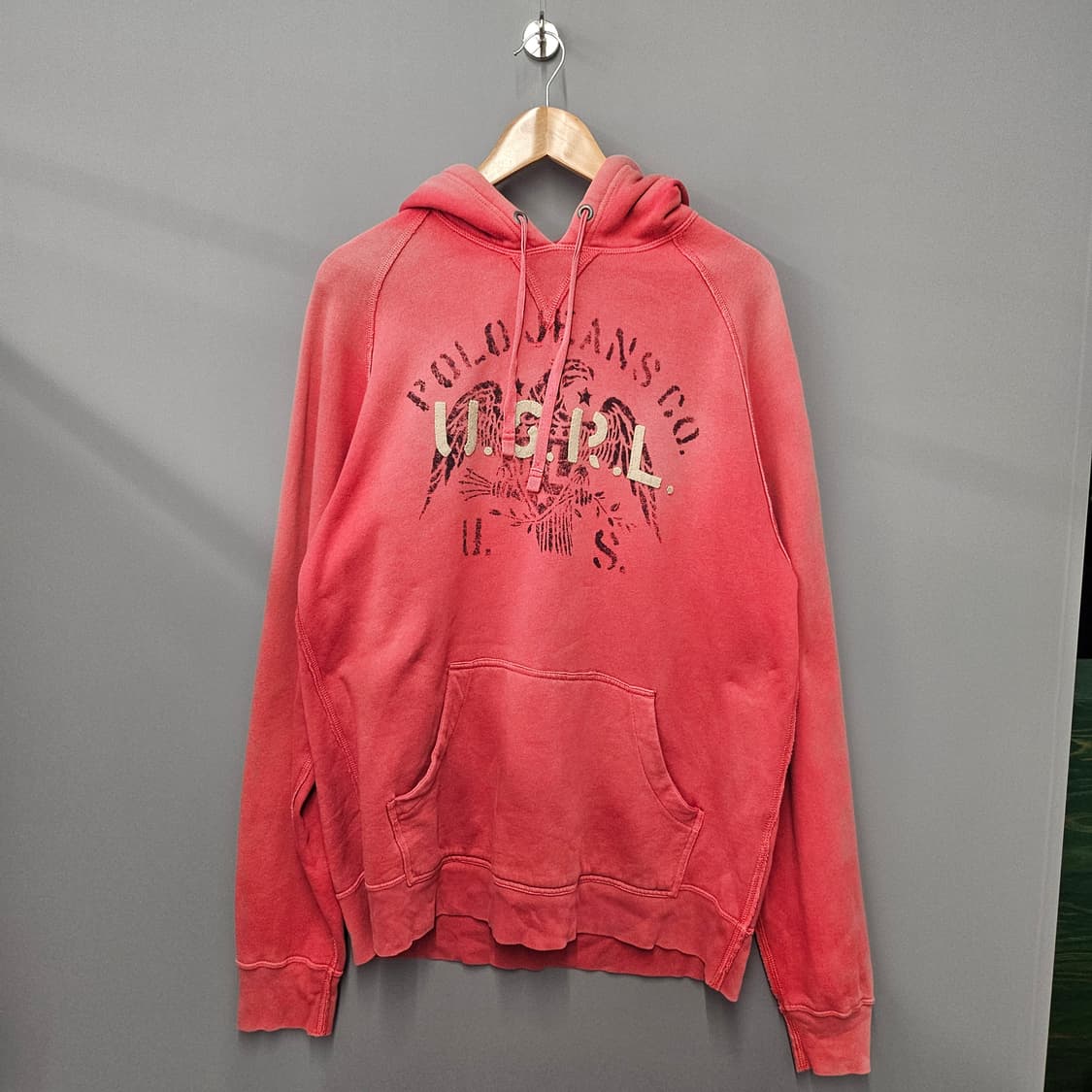 폴로진스 워싱 후드티 레드 상품이미지1