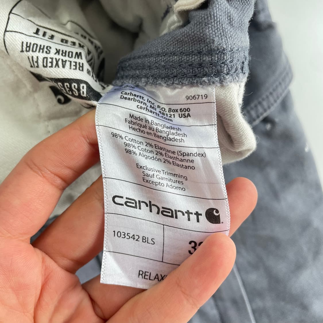 Carhatt  칼하트 워시드 그레이 워크 카고 하프팬츠 상품이미지9
