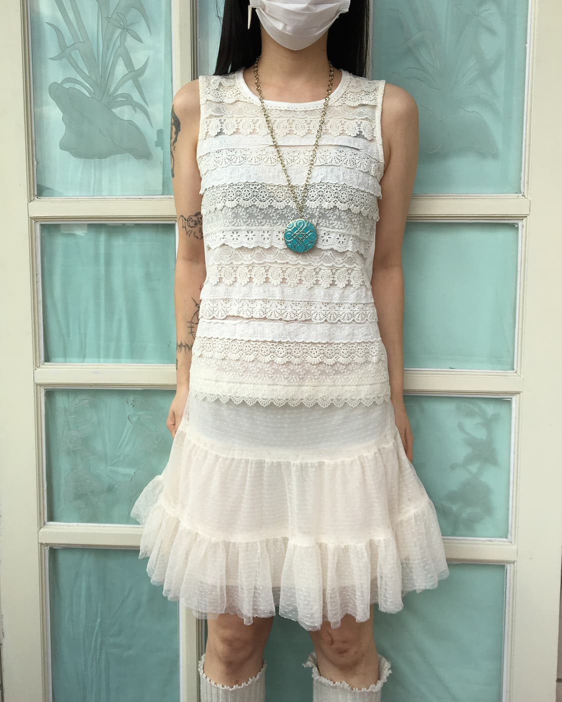 Lace layer sleeveelss 상품이미지1