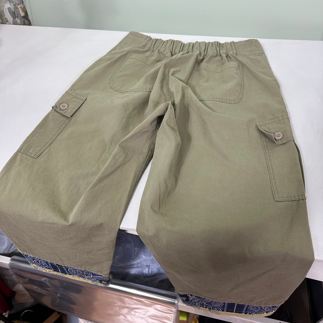 M VANTA 라이트카키 와이드핏 반다나포인트 9부 카보라팬츠 상품이미지5