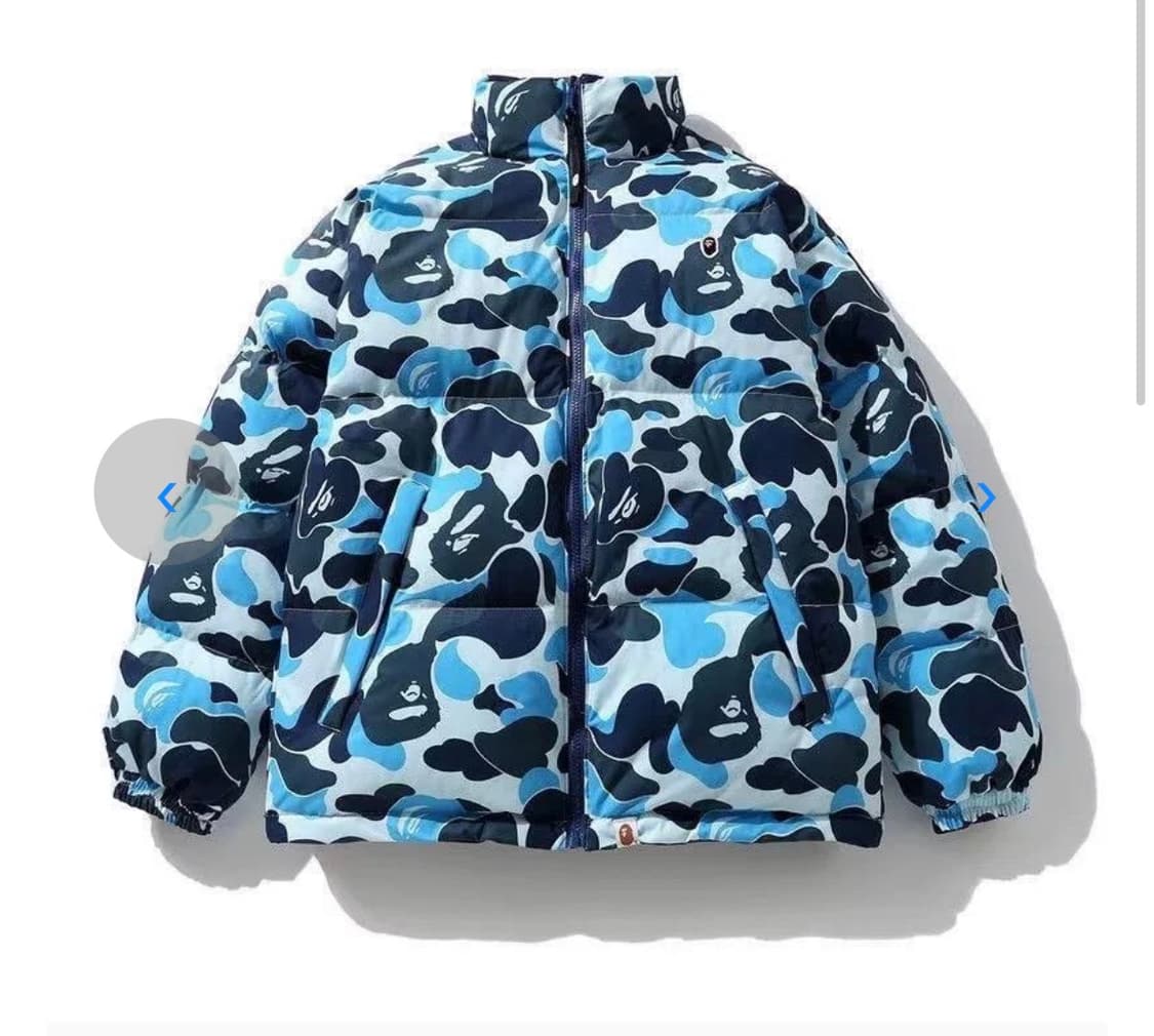 베이프 리버시블 패딩 블루 새상품 상품이미지1