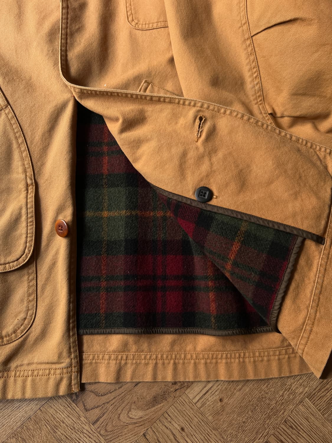 [L]엘엘빈 USA 체크 라이닝 브라운 캔버스 헌팅 자켓 상품이미지7