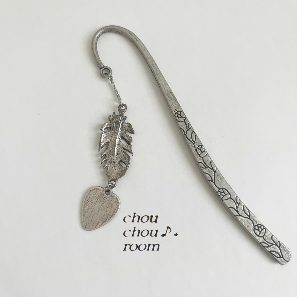 메탈 펜던트 책갈피⊰feather heart⊱ metal bookmark 상품이미지4