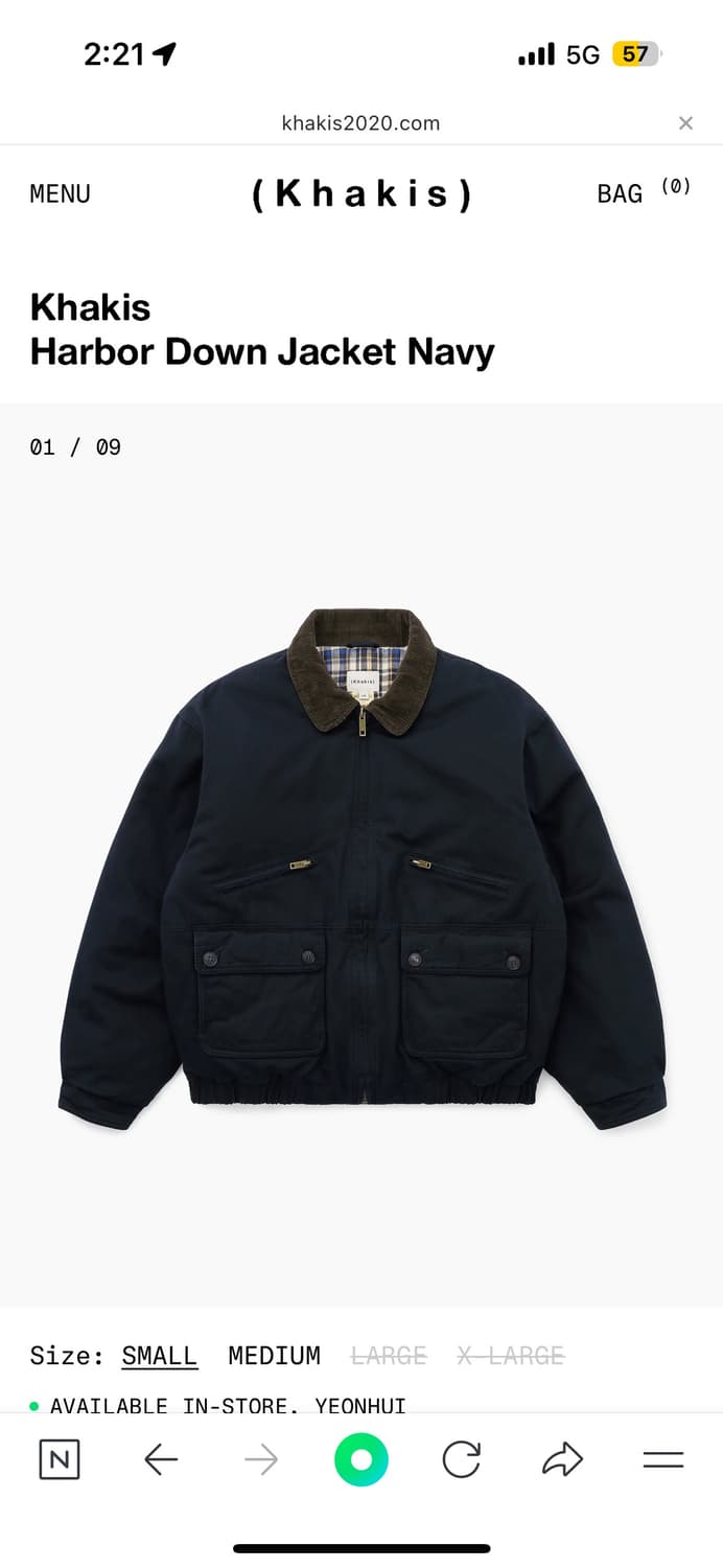 카키스 harbor down jacket 네이비 상품이미지1