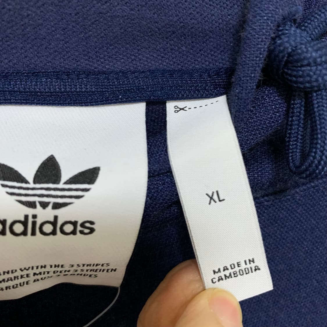 아디다스 빈티지 네이비 오렌지 형광 로고 후드티 트레포일 XL 상품이미지9